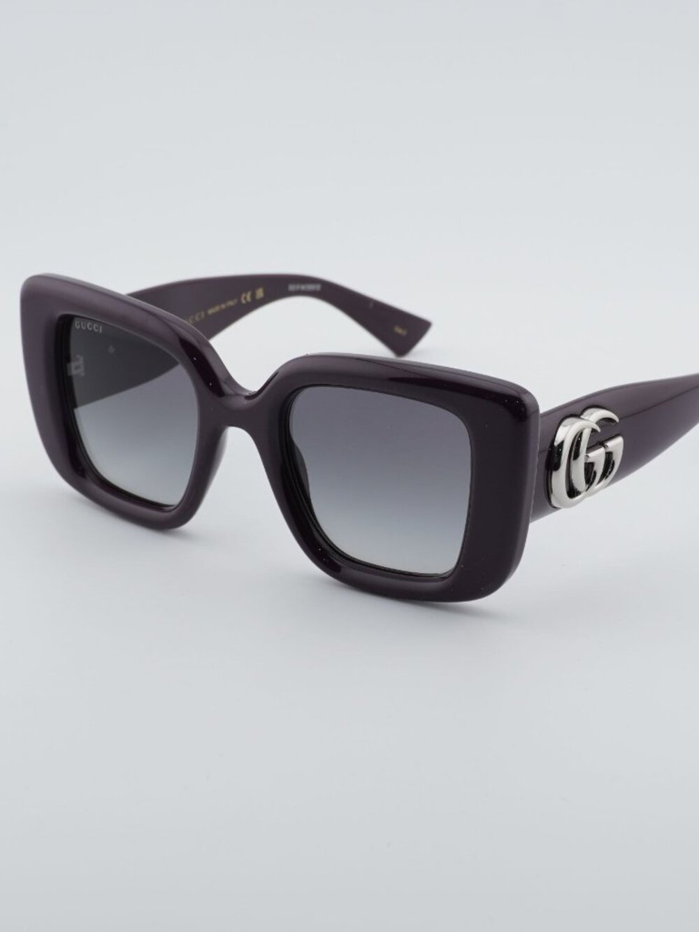 Gucci GG1975S 004 Sunglasses Purple Square Frame, Grey Gradient Lenses